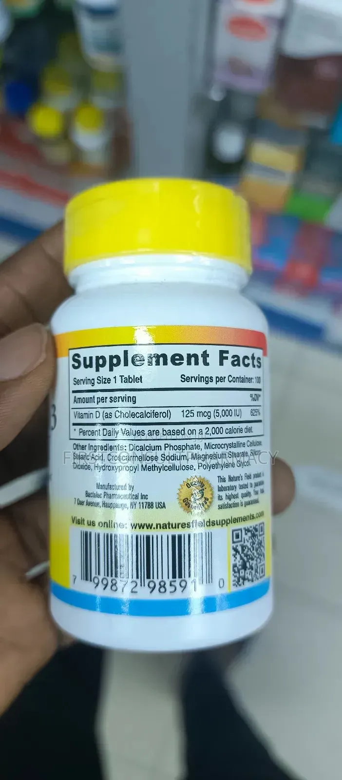 Nature's Field Vitamin D3 5000IU X 100