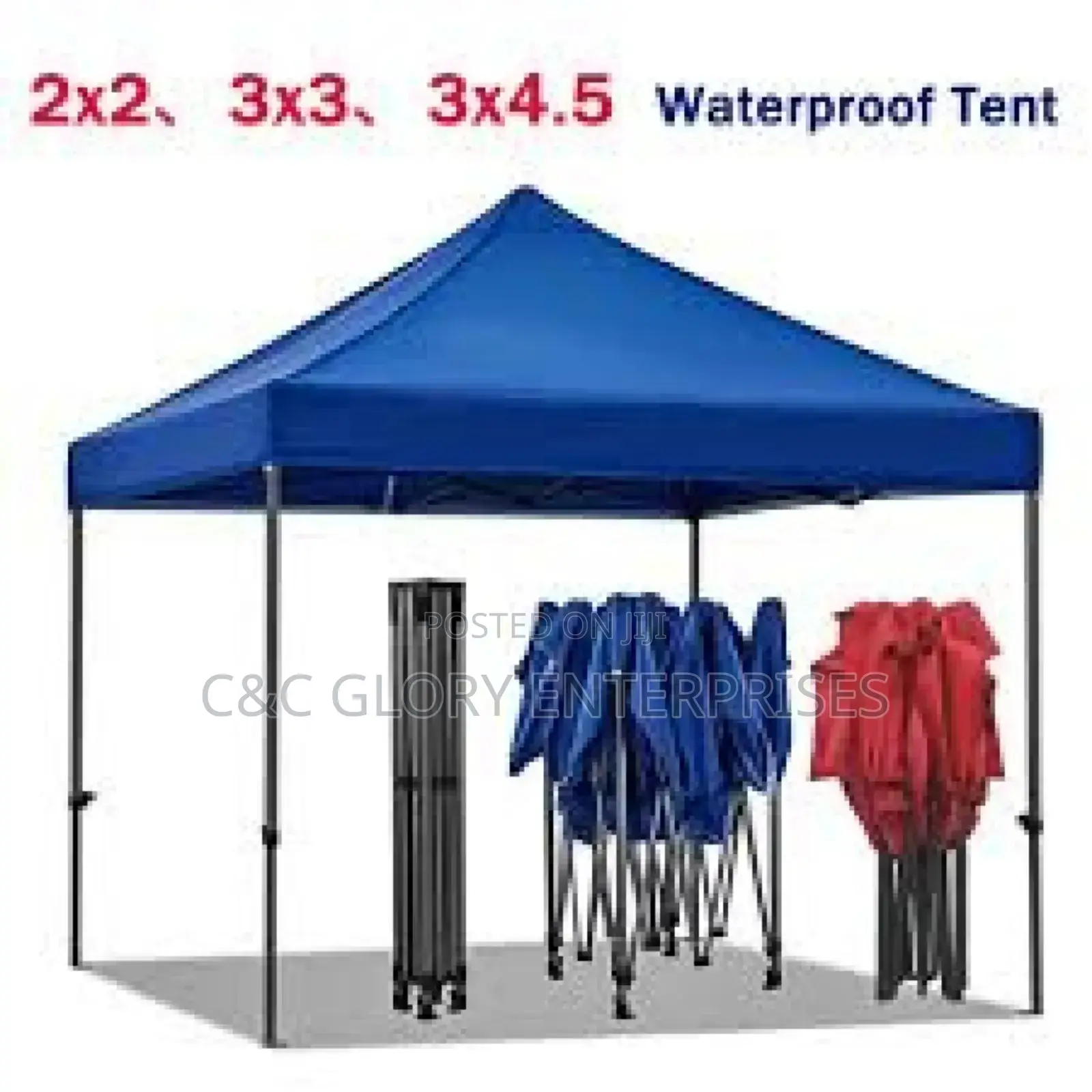 Foldable Canopy 10ft by 10ft Blue Pole. Call Me