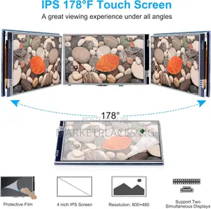 Miuzei 4" Raspberry Pi 4 Touchscreen Display With Case Fan