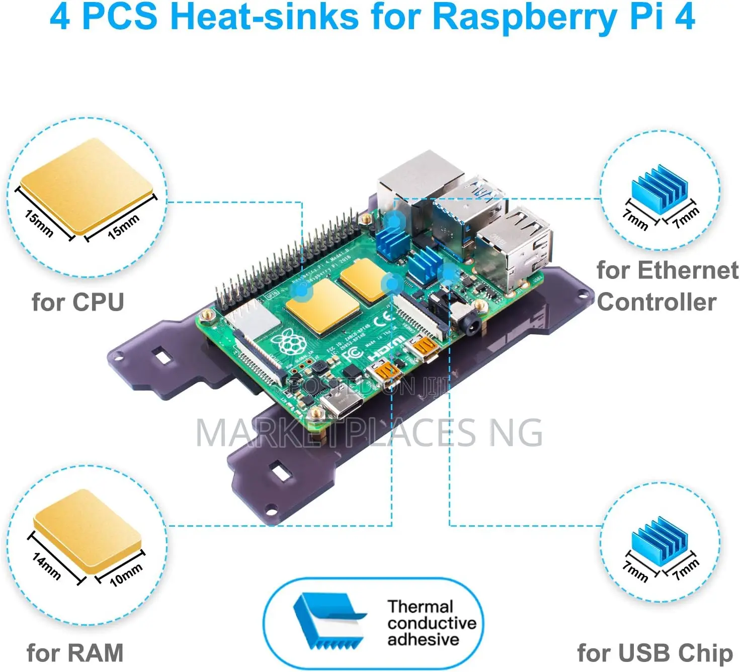 Miuzei 4" Raspberry Pi 4 Touchscreen Display With Case Fan
