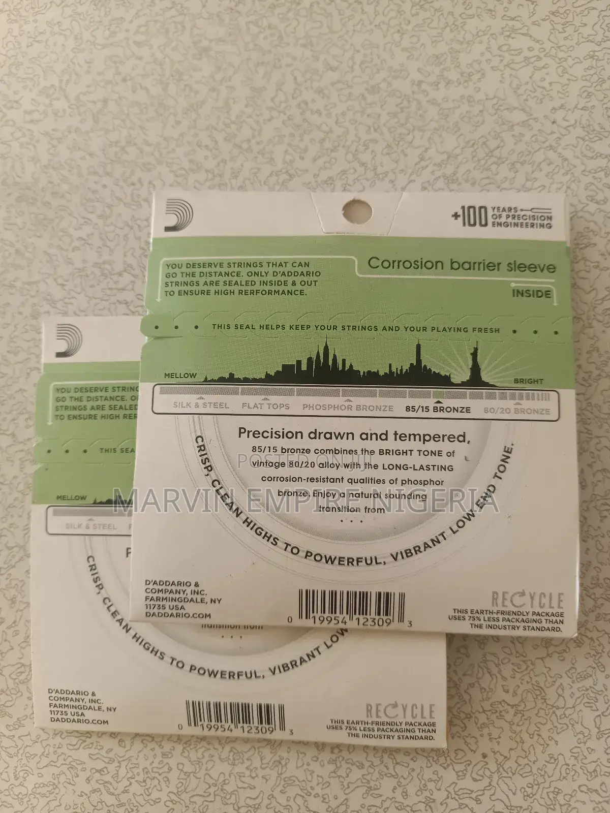 2 Sets Daddario Medium Light Acoustic Strings Ez920