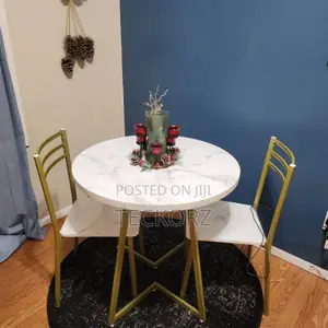 Gold Plated Stainless Steel 2 Seater Dinning Table Set