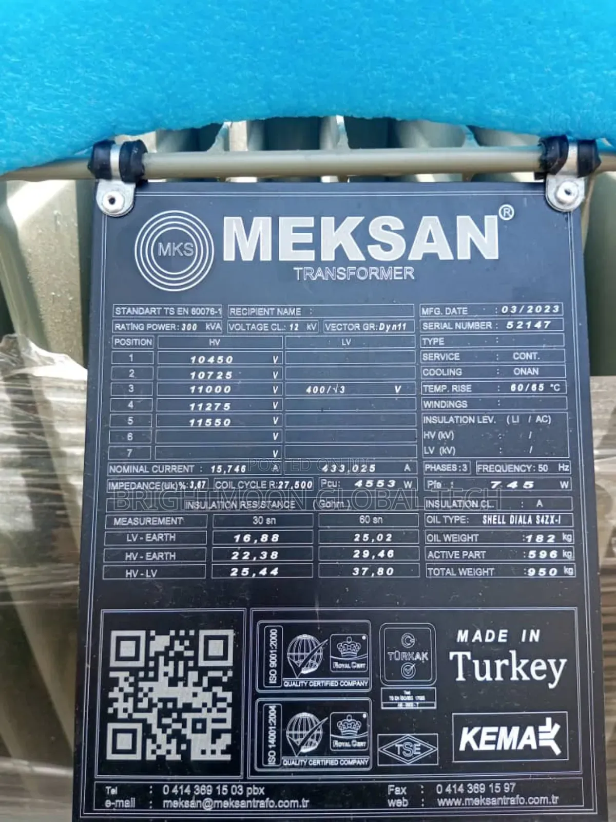 300kva 11kv Meksan Transformers 416v