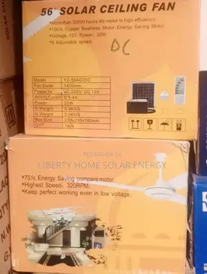 AC/DC Solar Ceiling Fan