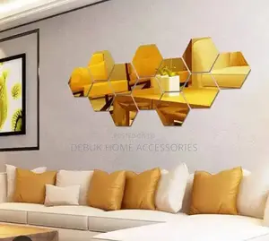 12pcs Gold Self Adhesive Mirror (Large Size)