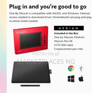 One by Wacom Medium Drawing Tablet – Portable Versatile