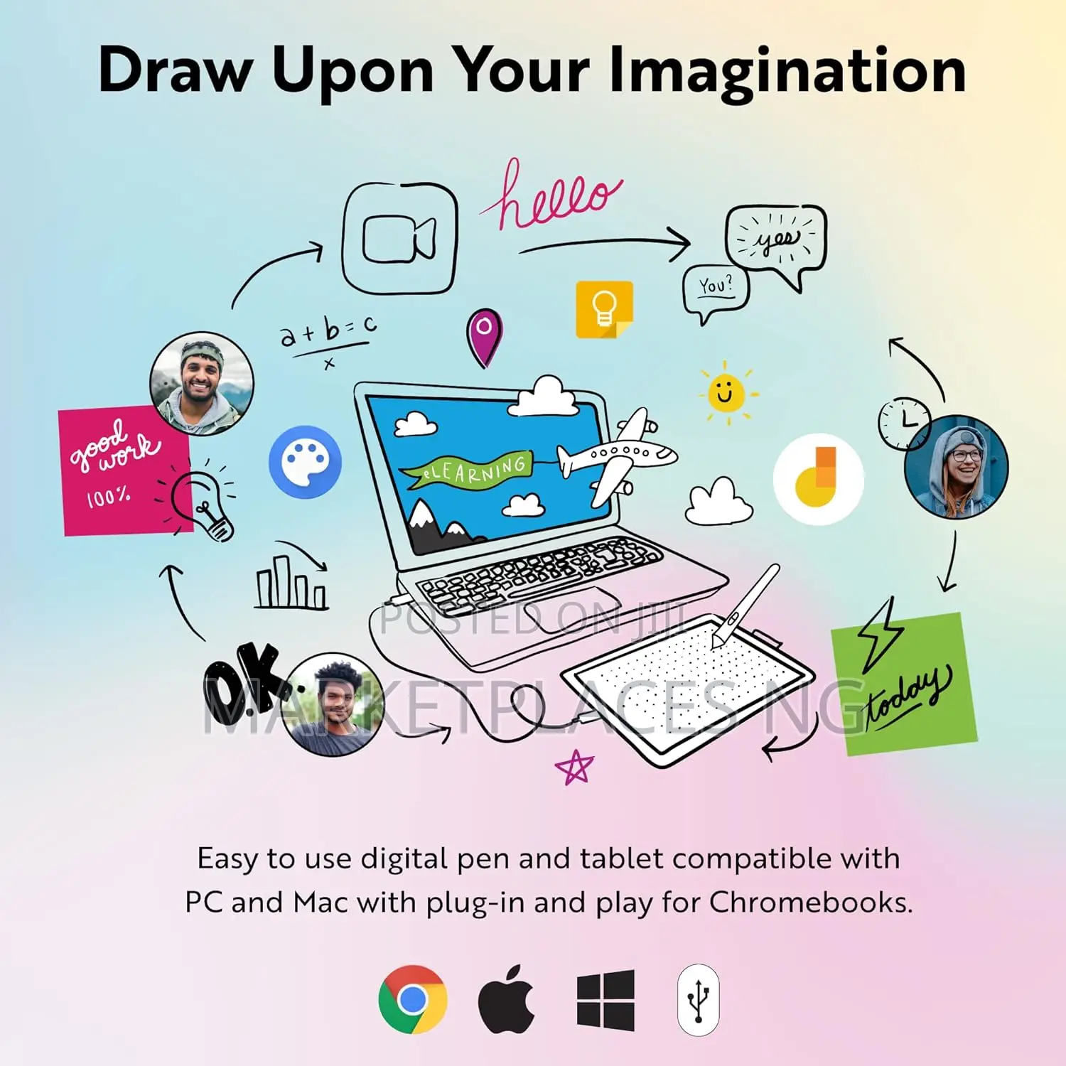 One by Wacom Medium Drawing Tablet – Portable Versatile