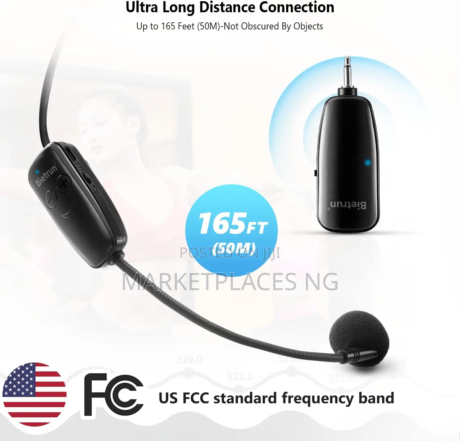 Wireless Microphone Headset, UHF Wireless Headset Mic System