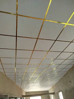Suspended Ceiling With Gold Grids