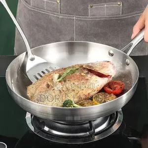 Quality 304 Stainless Steel Uncoated Nonstick Fry Pan