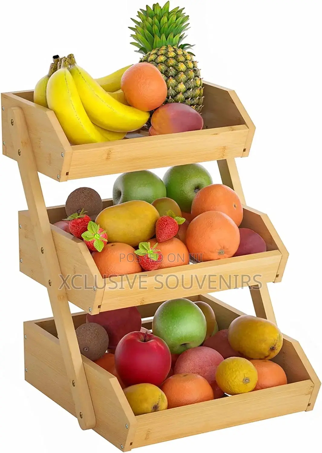 3 Tier Countertop Multipurpose Bamboo Fruit Stand
