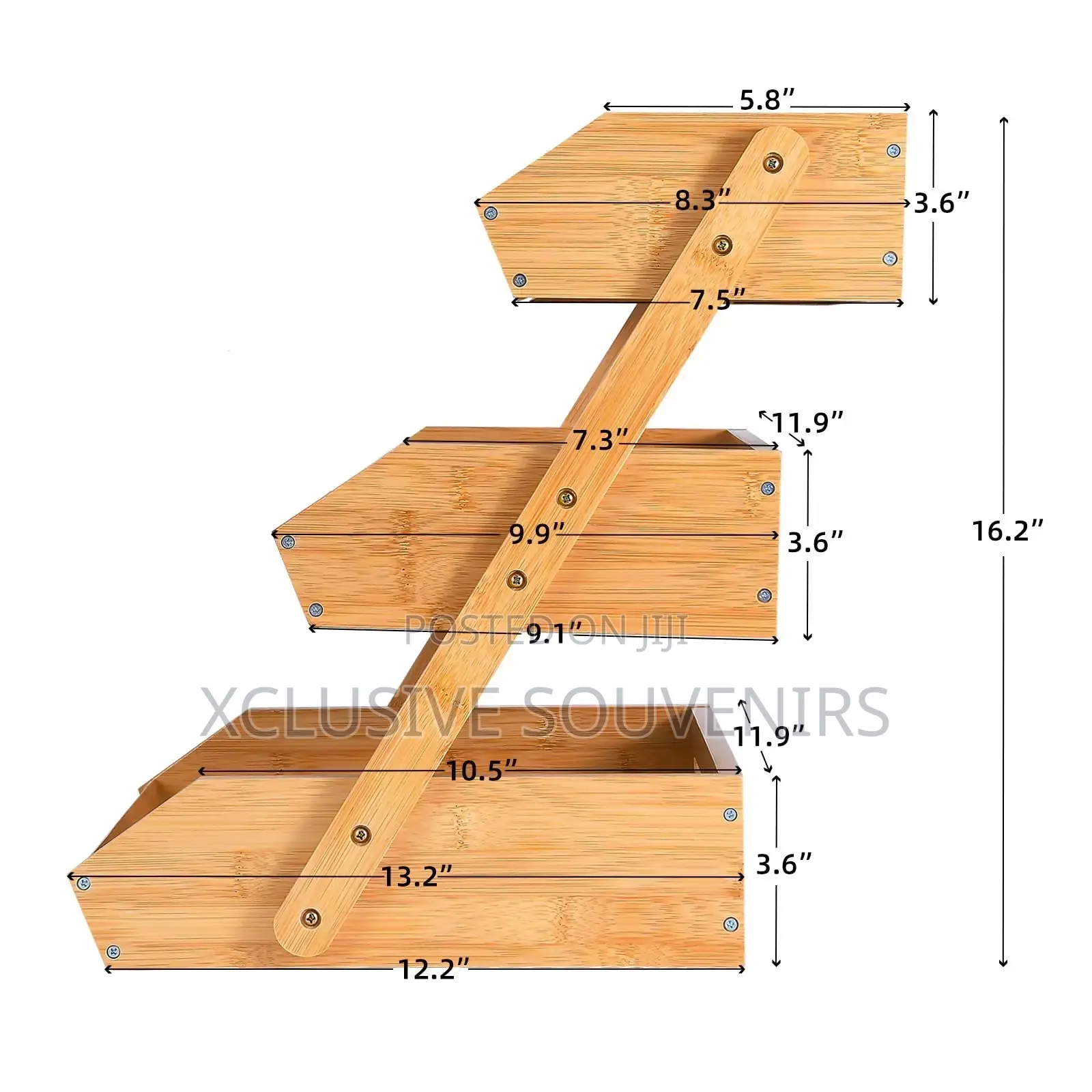 3 Tier Countertop Multipurpose Bamboo Fruit Stand