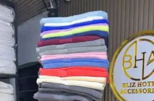 White And Color Towel