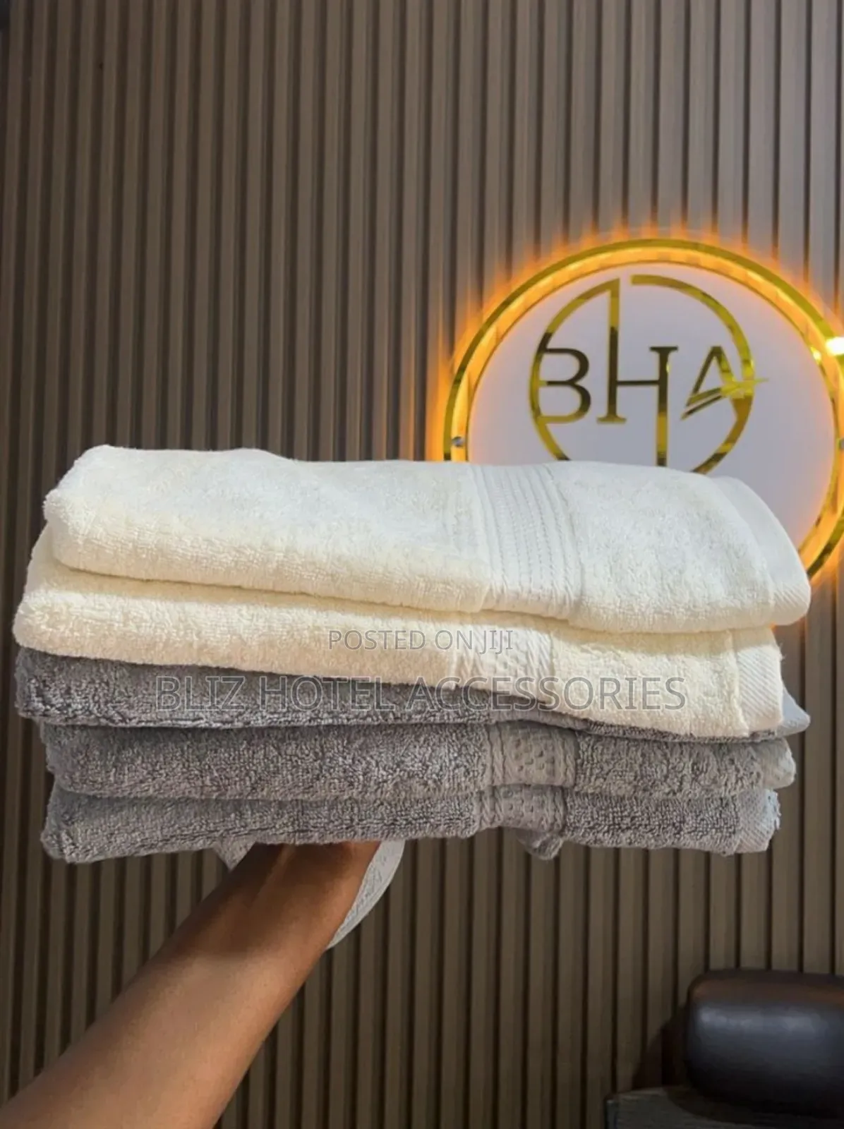 White And Color Towel