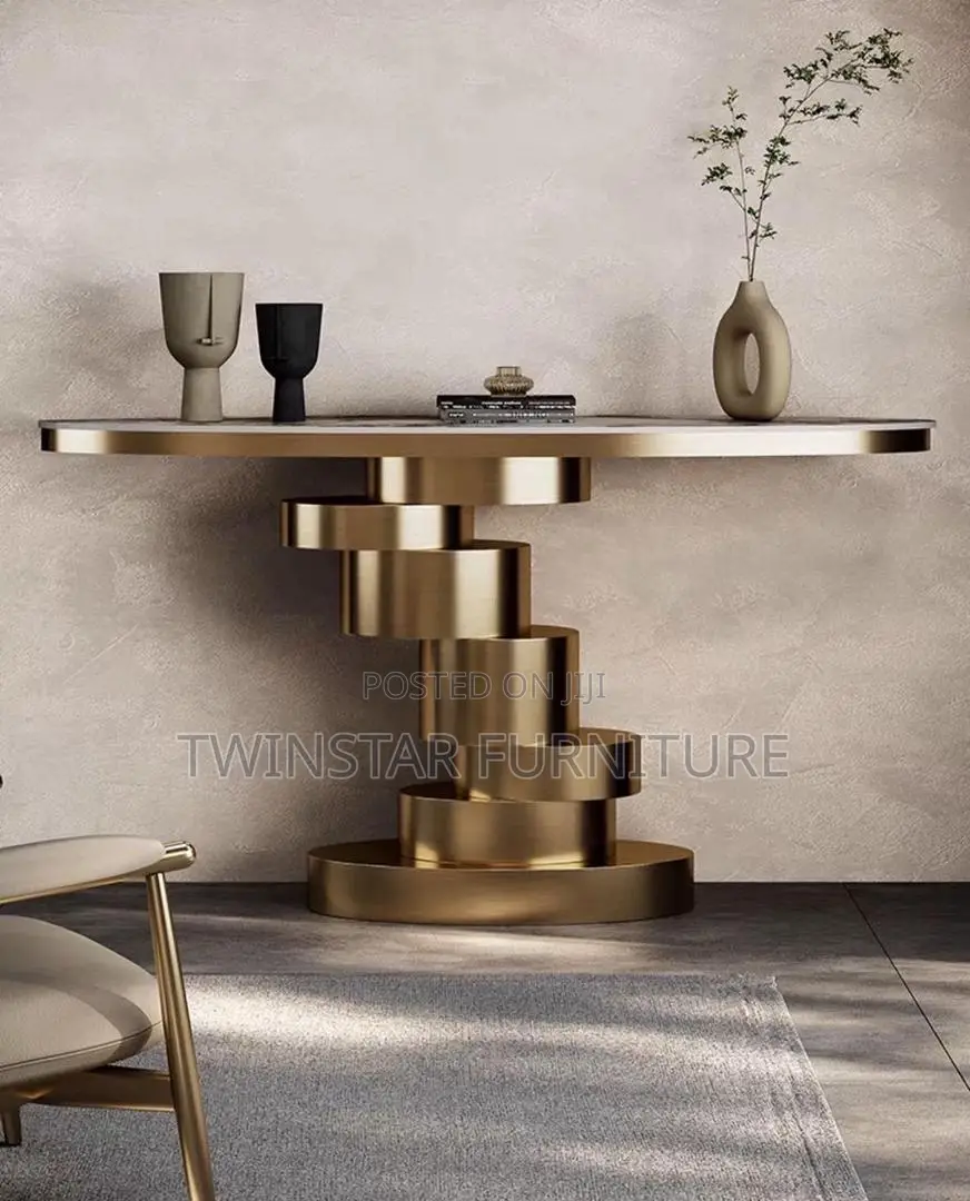 New Modern Marble Top Console Stand