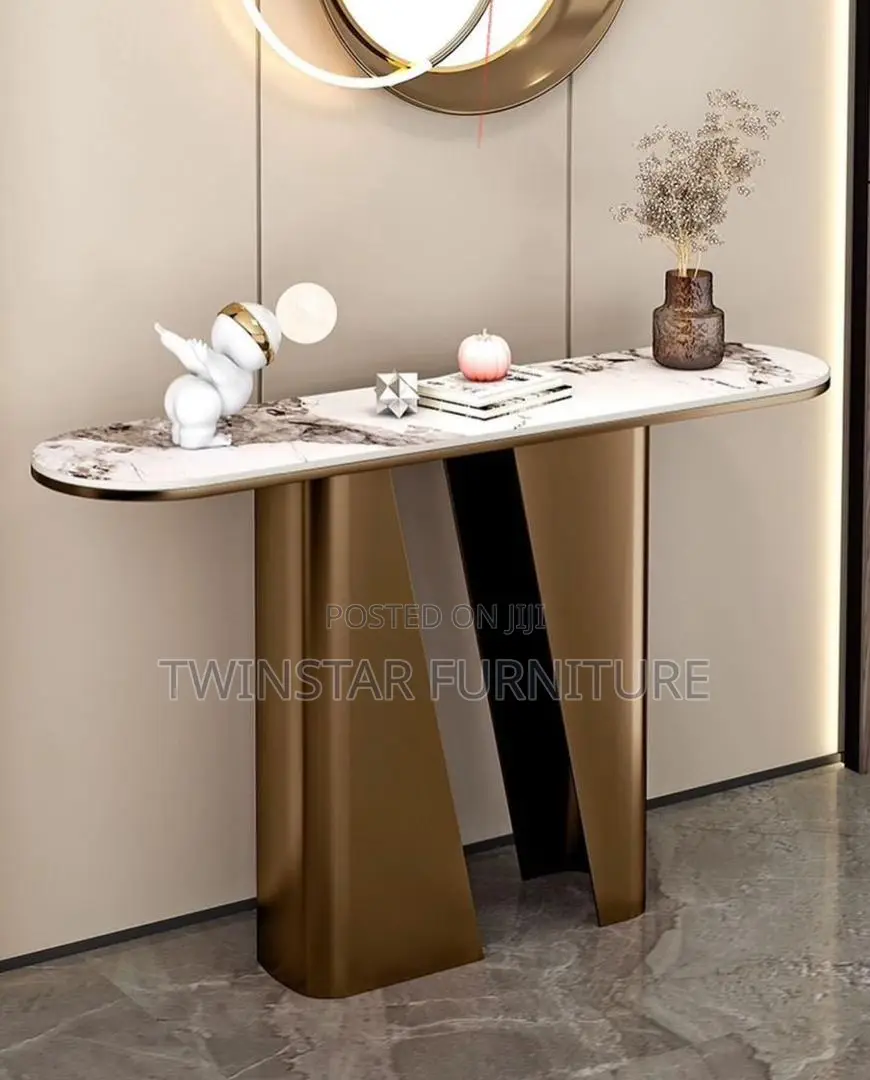 New Modern Marble Top Console Stand