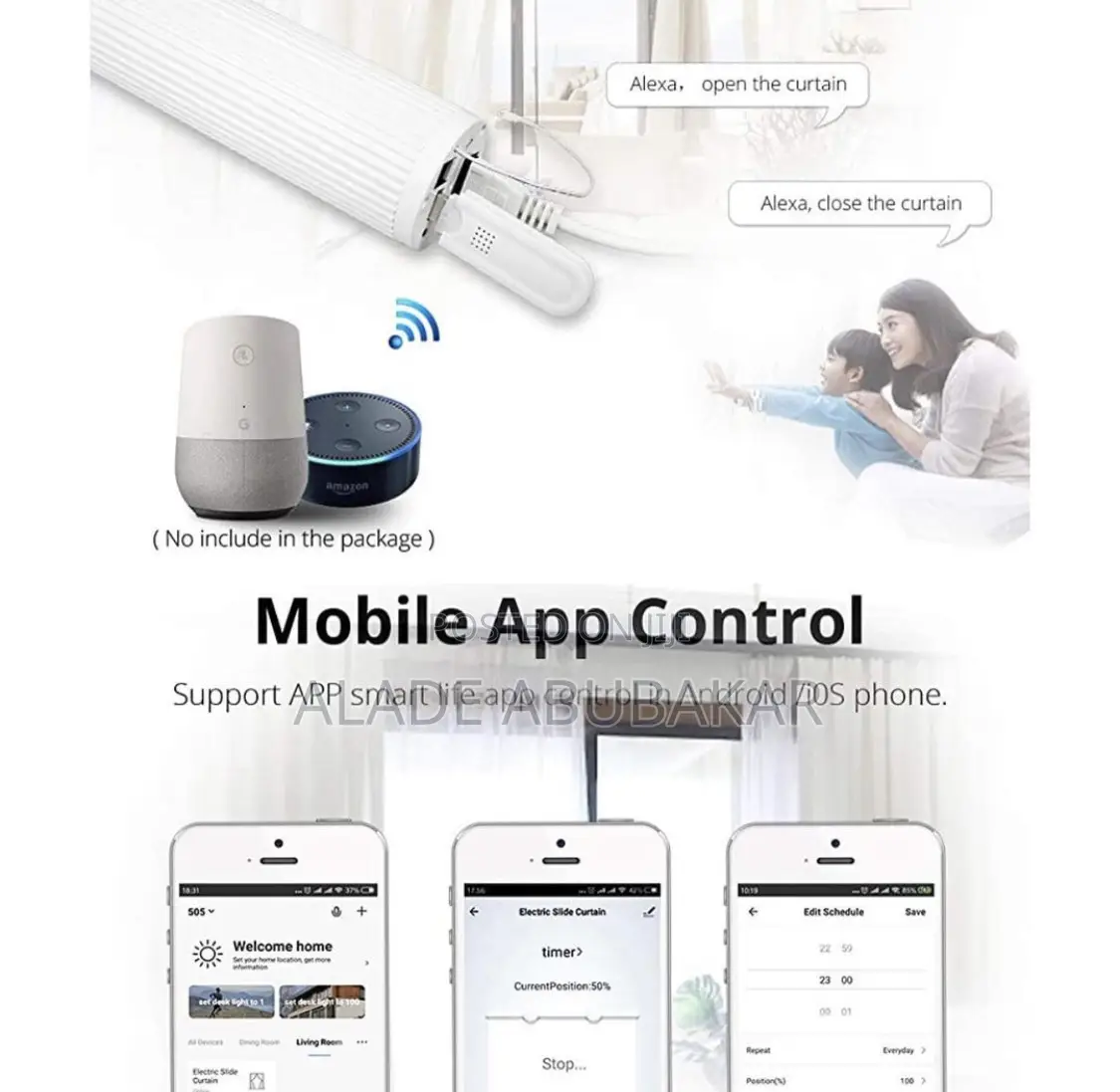 Motorized Curtain Track, Remote Control Motor
