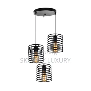 Vintage Metal Cage 3in1 Cast Pendant Light