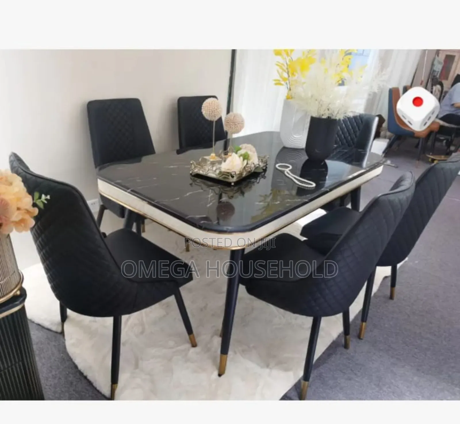 Executive 6 Seater Marble Dining Table Set.
