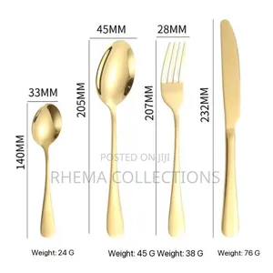 24pc Quality Gold Cutlery Set With Stand