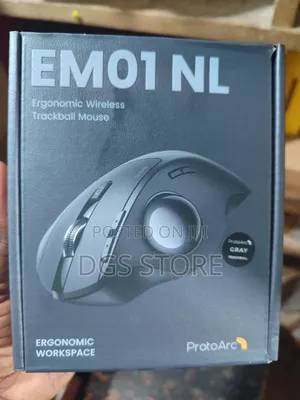 Portoarc EM01 NL Ergonomic Wireless Trackball Mouse
