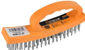 D Handle Wire Brush Straight Steel Wire Plastic Handle4 X 18