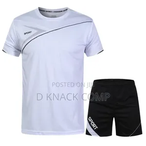 White Sports Jersey Sportswear T-Shirt Shorts Set