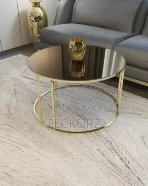Golden Filled 304 Steel Round Centre Table With Glass Top