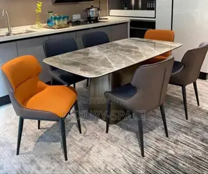 Unique Marble Dining Set by 6 Chairs