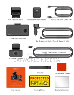 Genuine E3 3 Channel 2. Wifi GPS, Night Vision, Dash Cam