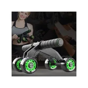4 Wheel Abdominal Exercise Roller + Knee Support