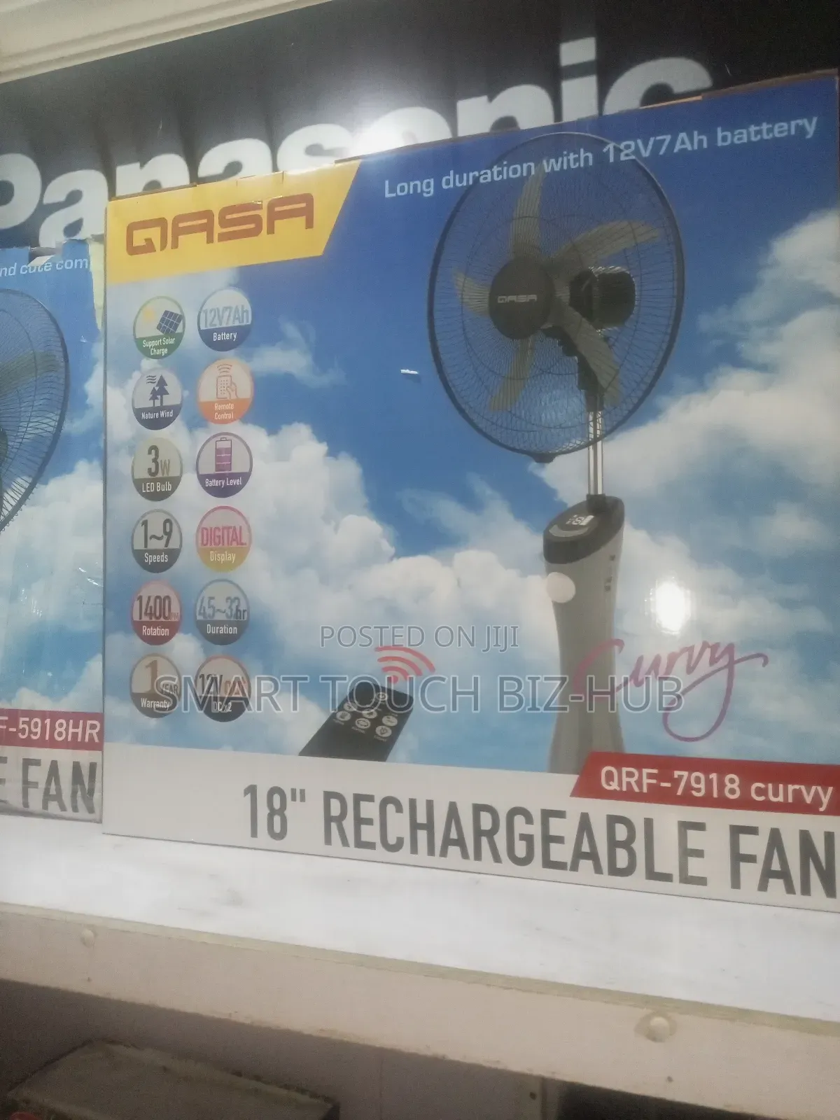 Qasa 18" Rechargeable Fan(Curvy)