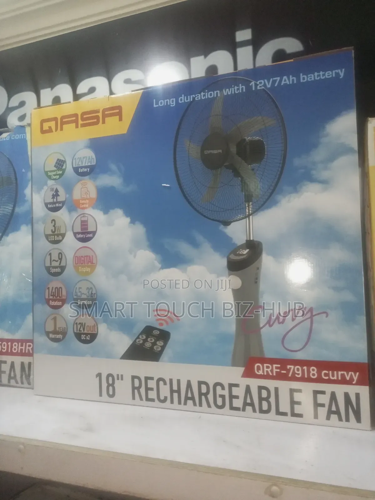 Qasa 18" Rechargeable Fan(Curvy)