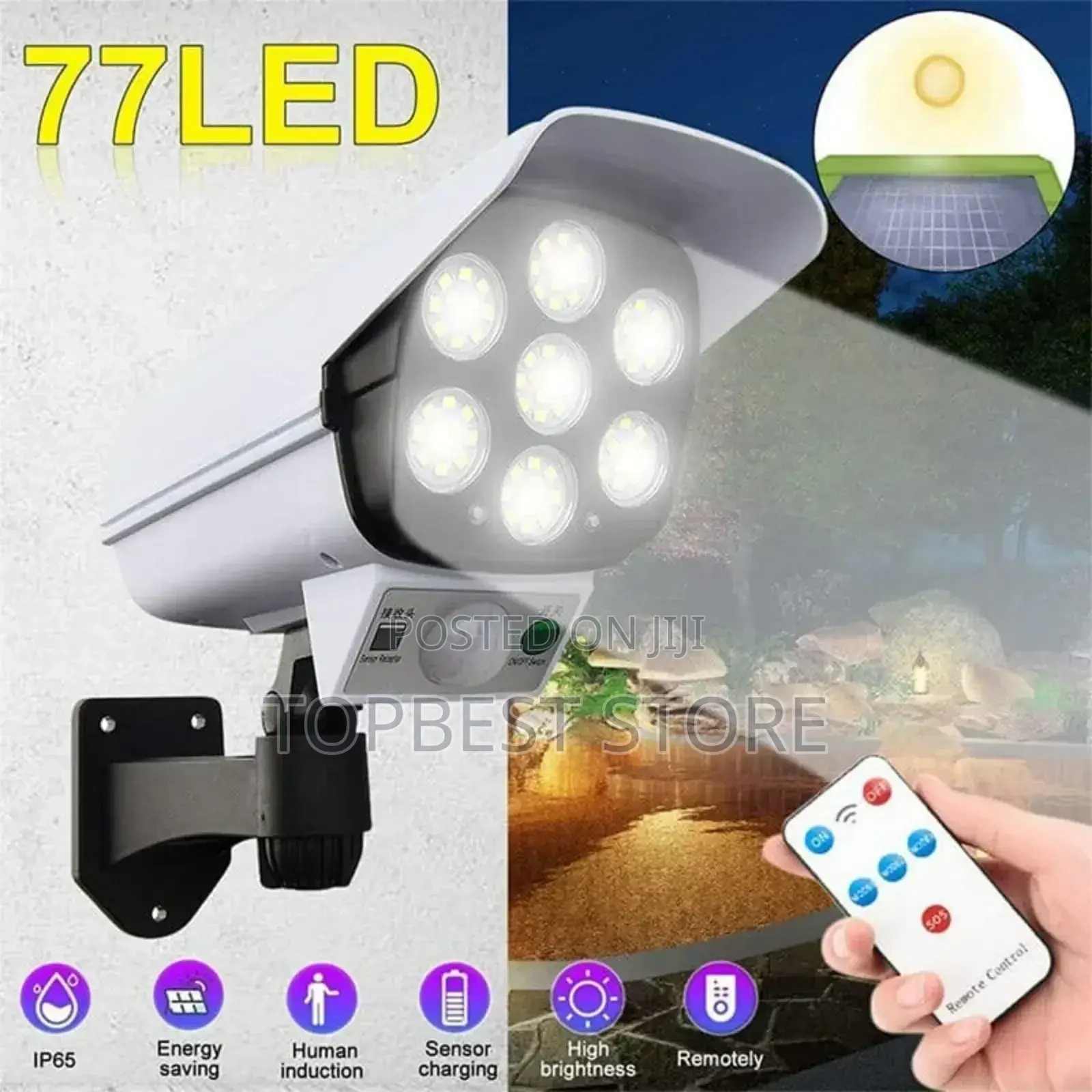 Outdoor Motion Sensor Solar Lights With Remote