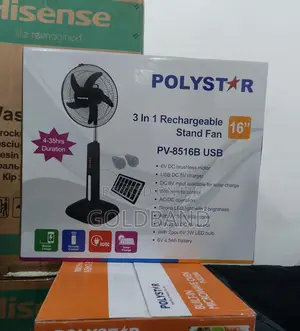 Effective 16" Polystar Rechargeable Standing Fan Pv-8516b