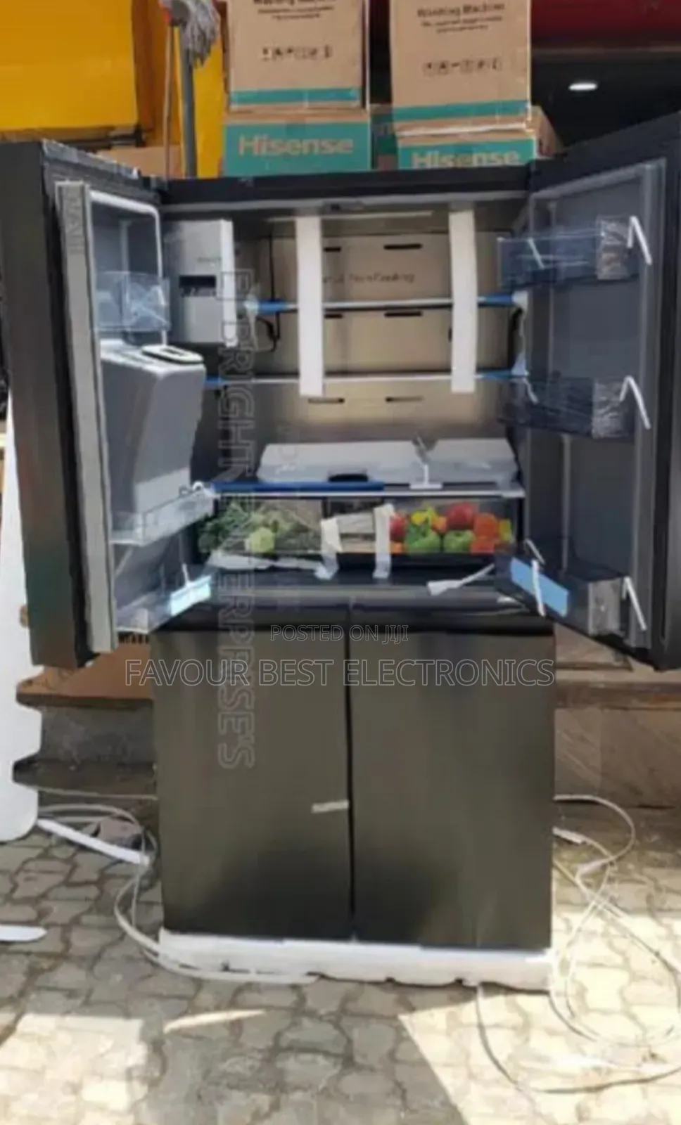 Hisense 538l Inverter 4doors Side by Side Fridge Ice Maker