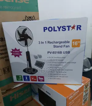 Strong 3in1 16" Polystar Rechargeable Standing Fan Pv-8516b