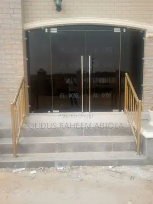 Frameless Gray Glass Office Partition