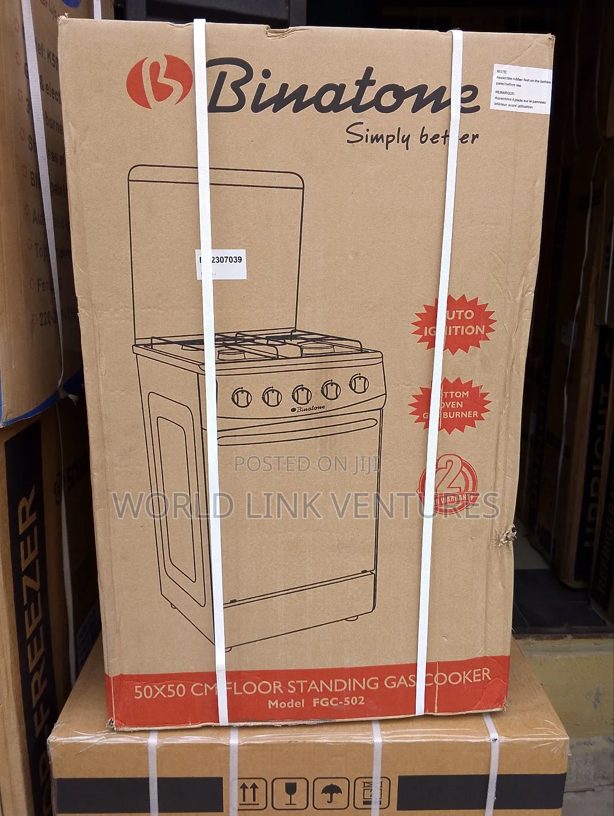 Binatone Standing All Gas Burner Automatic Ignition