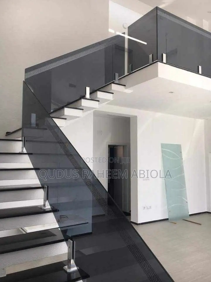 Staircase Glass Railings With (Gray Color)