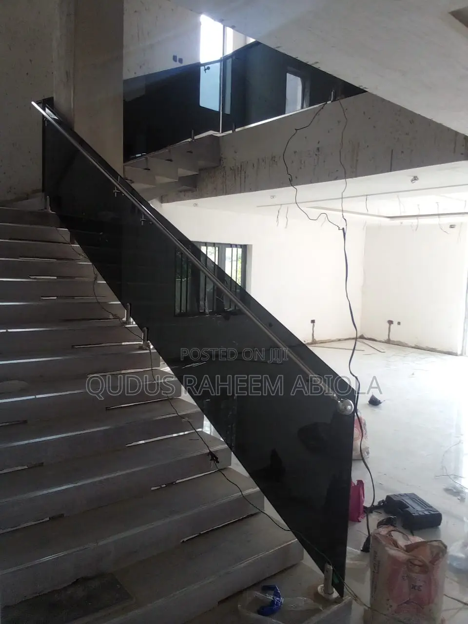 Staircase Glass Railings With (Gray Color)