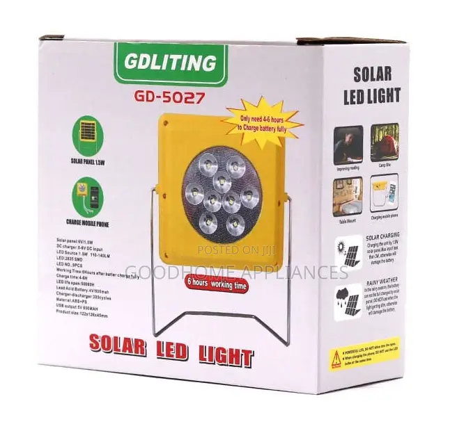 Portable Solar Powered Led Light With Panel