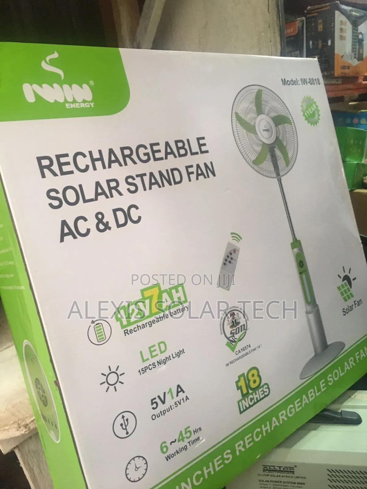Rechargeable Solar Standing Fan