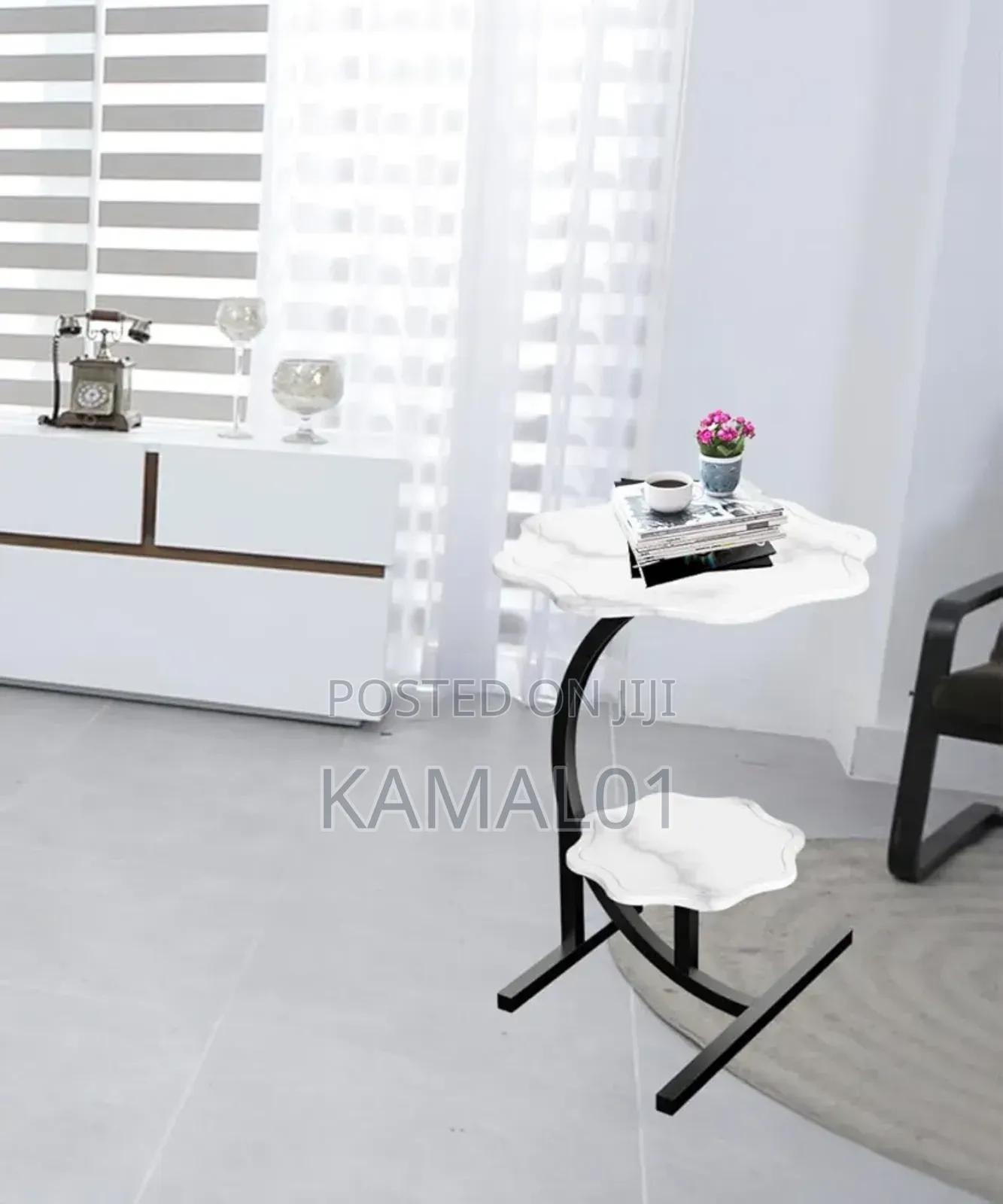 Double Layer C-Shaped End Table, Small Side Table