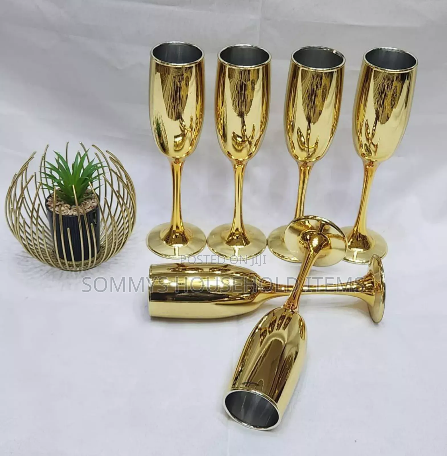 6pcs Gold Champagne Cup