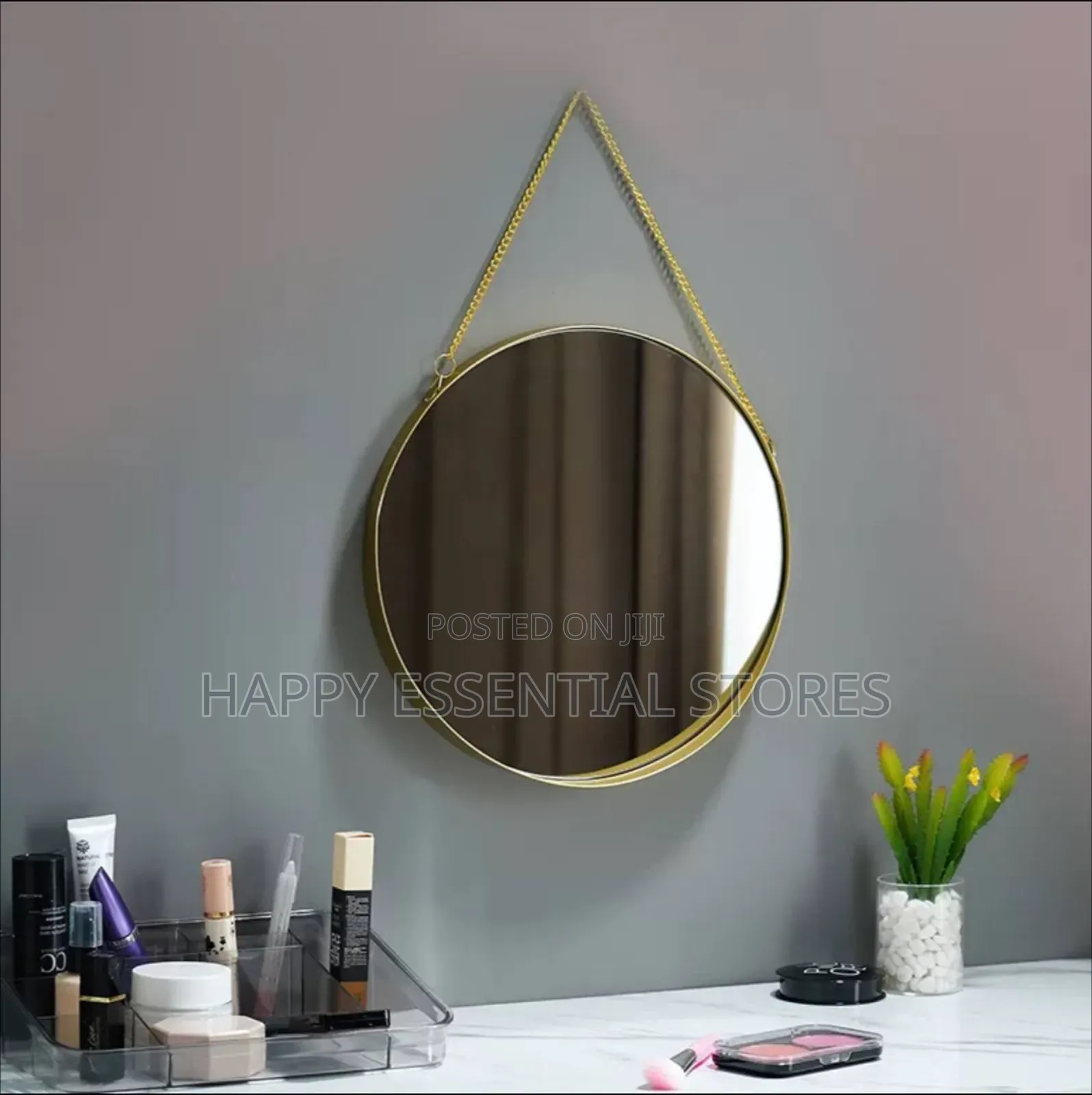 Golden Frame Hanging Wall Mirror