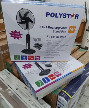 Reliable 16inches Polystar Rechargeble Standing Fan Pv-8516b
