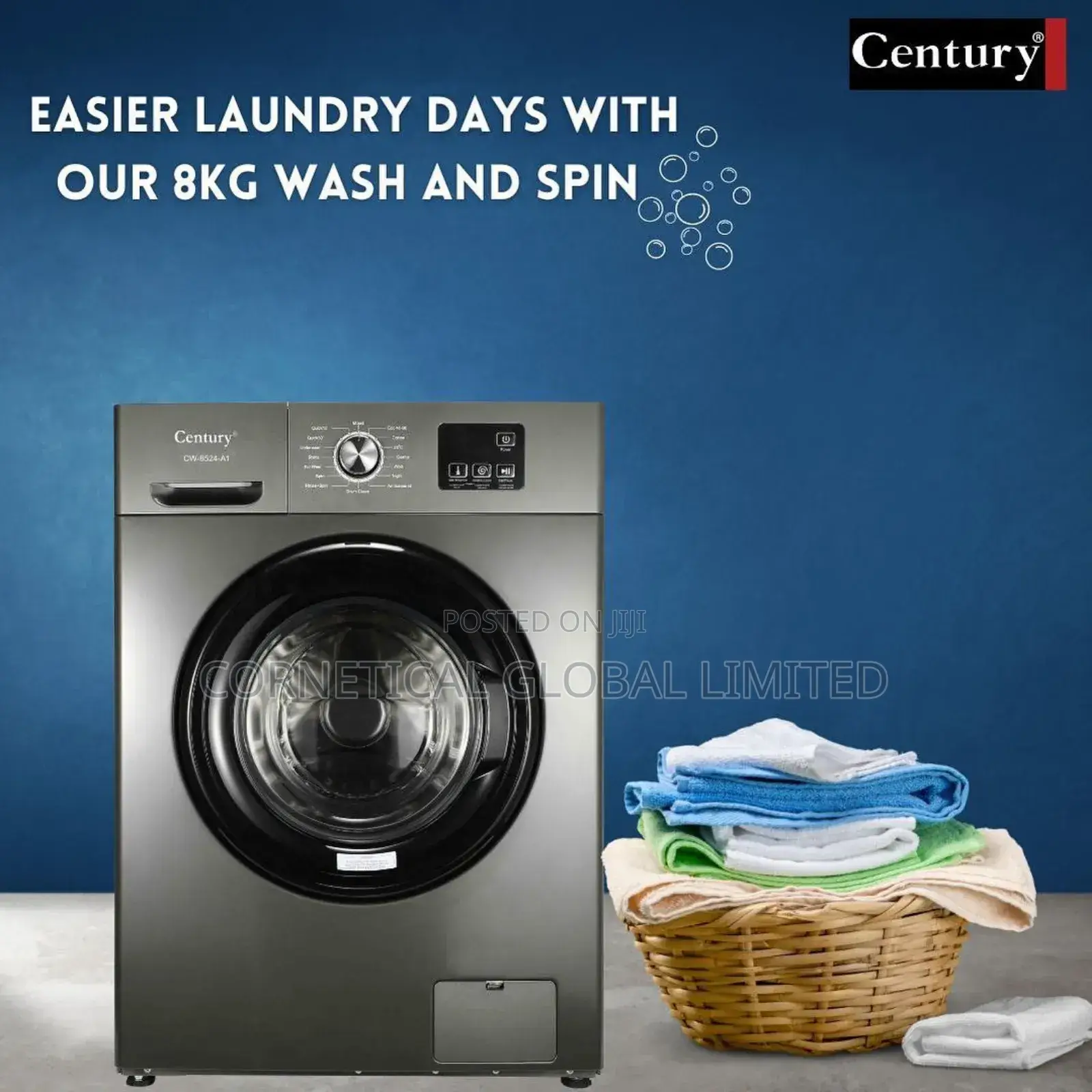 Century Automatic Front Load Washing Machine Cw8524a1 Grey