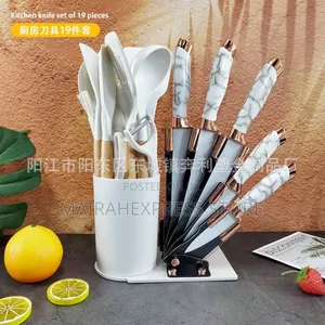 19pcs Quality Cooking Spoon/Chopping Board Knife Set
