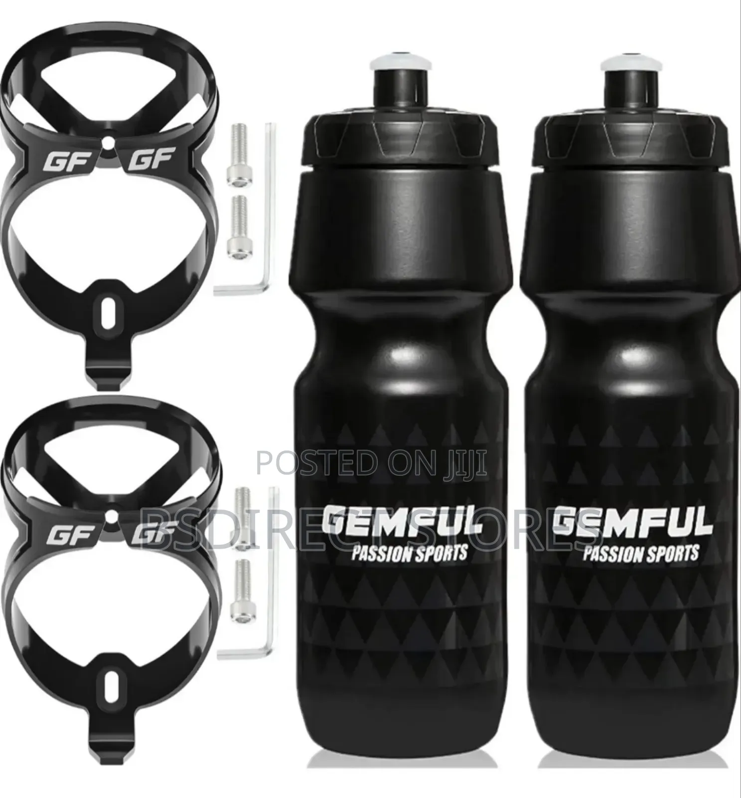 GEMFUL Bike Water Bottle With Cage (2 Bottles With 2 Holders